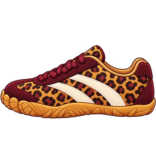 A leopard-print sneaker with a grippy sole